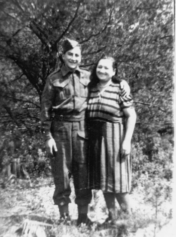 Earl Scofield with his mother
