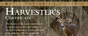 Métis Nation of Ontario Harvester's Certificate