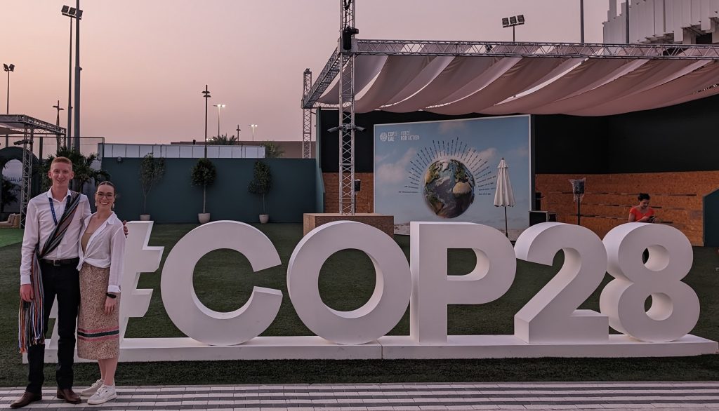 Highlighting the Métis Nation of Ontario Youth Council's (MNOYC) commitment to climate action and sustainability, Jordyn Playne and Evan Accettola served as MNO climate change ambassadors at two significant global forums: COP28 in Dubai and the 2023 Student Energy Summit (SES) in Abu Dhabi.
