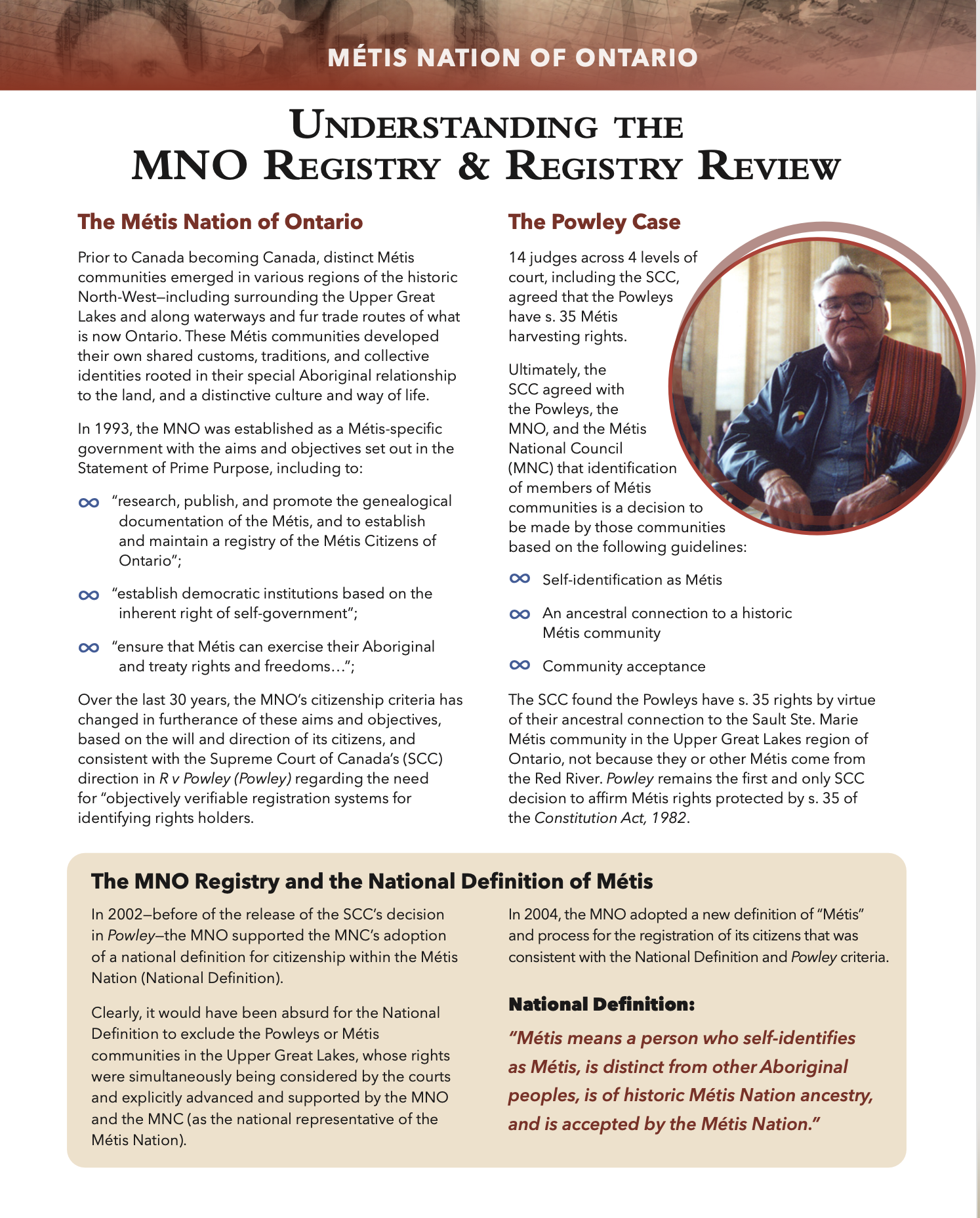 Métis Nation of Ontario | Registry | Métis of Ontario